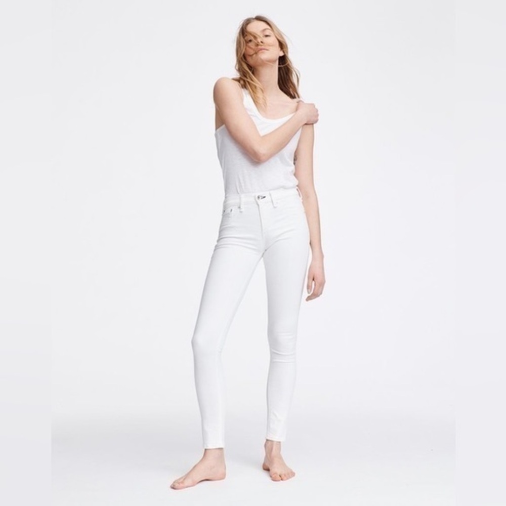 RAG & BONE Cate Mid Rise Skinny Jean White style w1502O303wht size 24